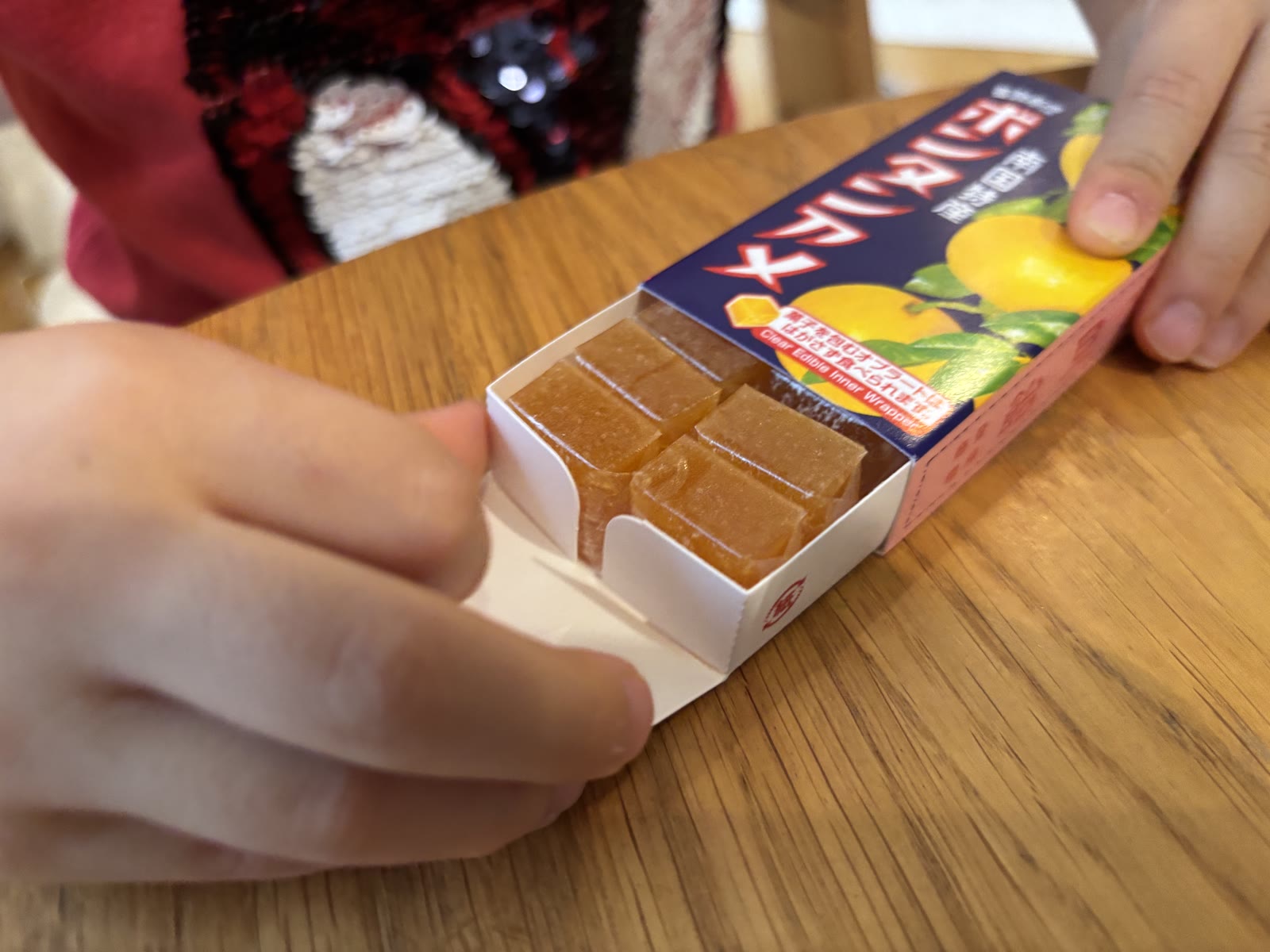 A closer look at the cubes inside the box.