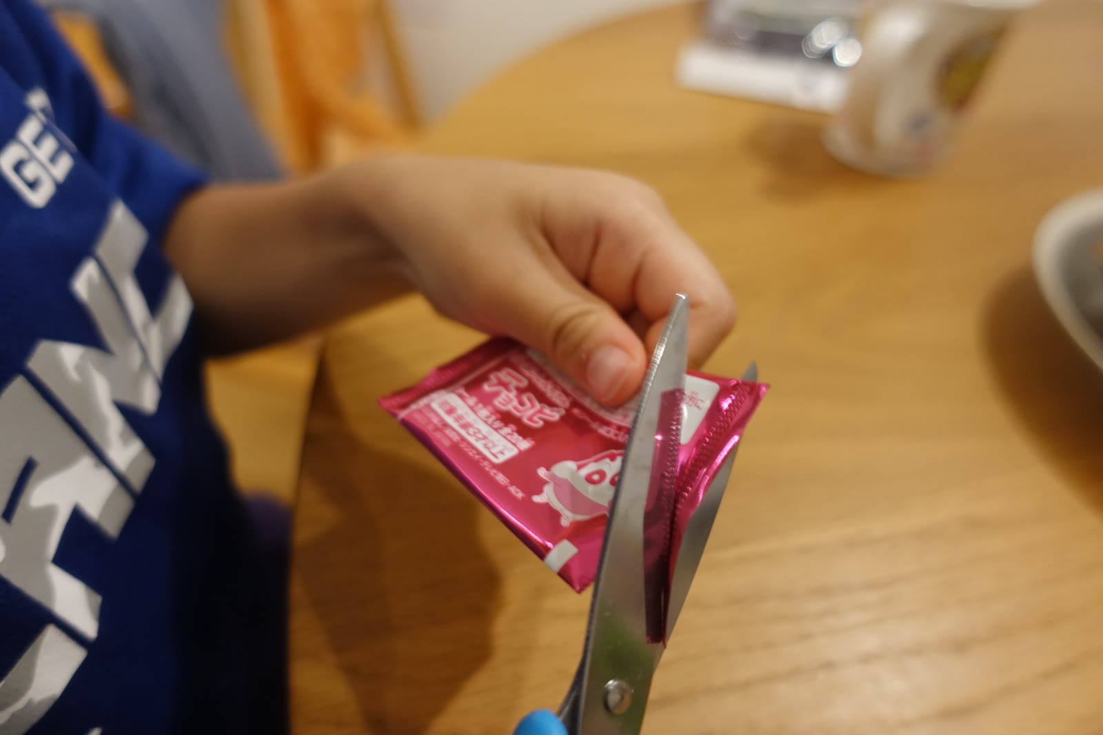 Unwrapping a pack.