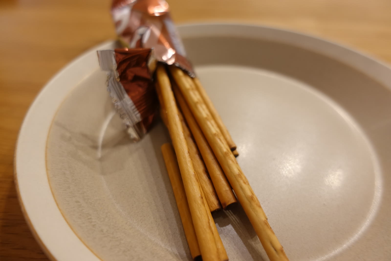 Toppo sticks poured out of the box